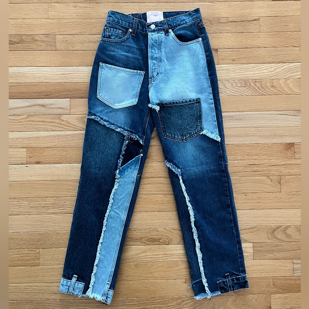 Revice Patchwork Love At First Sight Button Fly J… - image 2